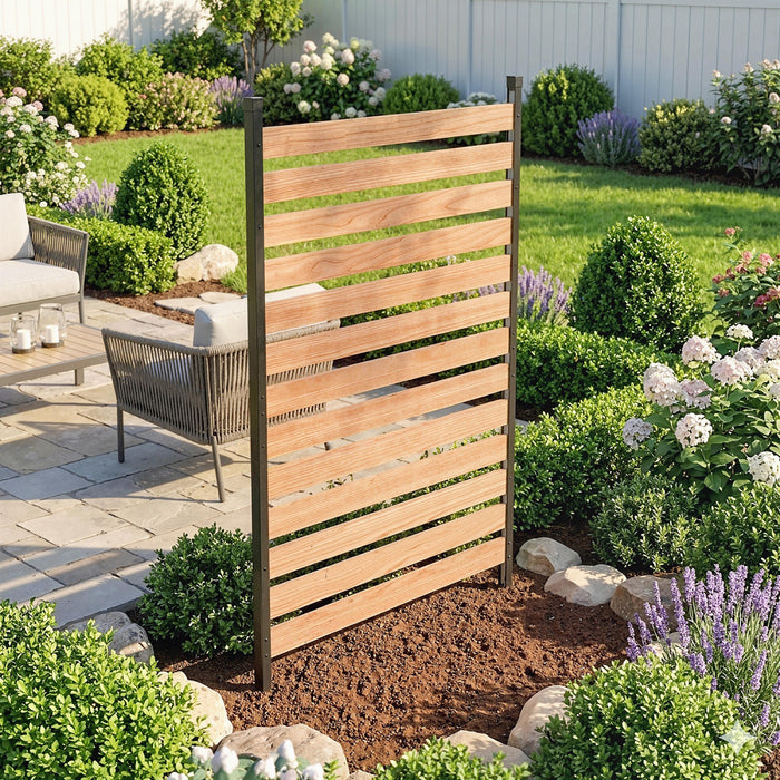 Outsunny Outdoor Privacy Screen Panel, No Dig Space Divider