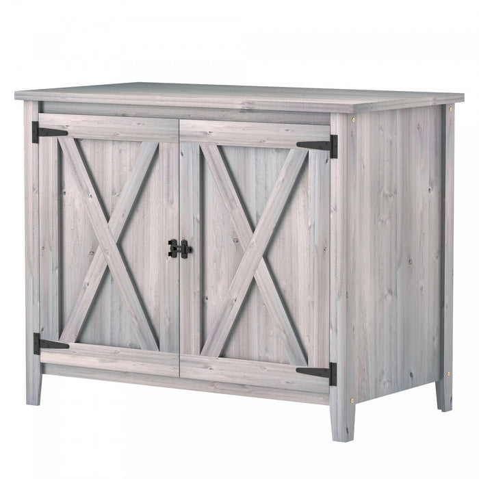 Outsunny Wood Outdoor Storage Cabinet Potting Shed With Shelf