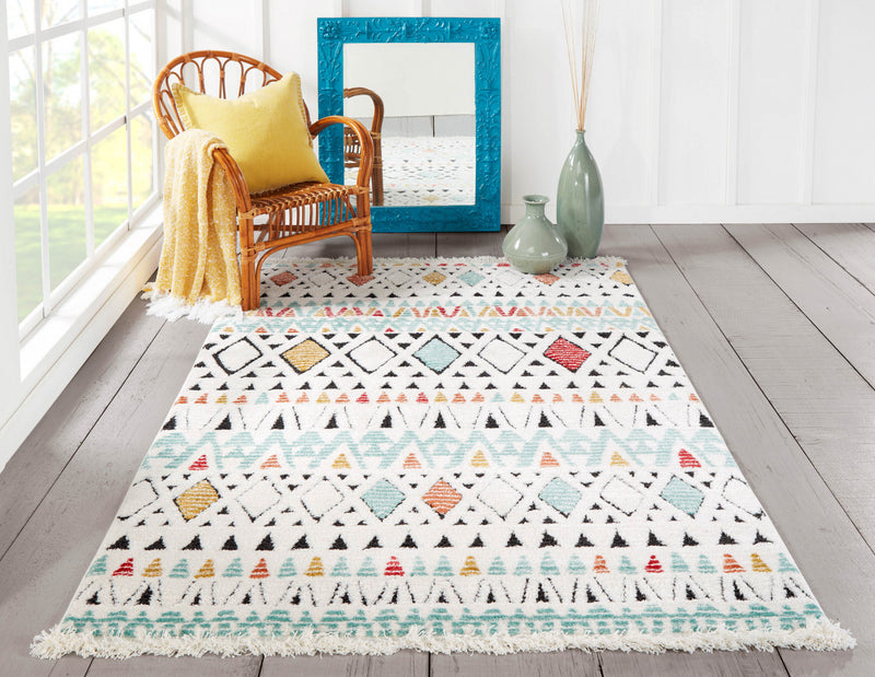 Kaia Contemporary 5'3\" x Area Rug in Multi Indoor Area Rug