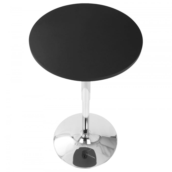 LumiSource Adjustable Contemporary Bar Dining Pub Table - Black