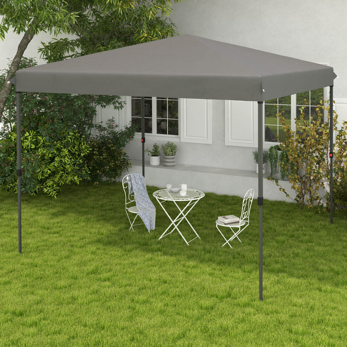 Outsunny 10x10ft Height Adjustable Pop Up Canopy Tent W/ 1-button Push