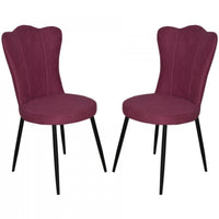 Genevra Pink Velvet Accent Dining Chair (Set of 2)