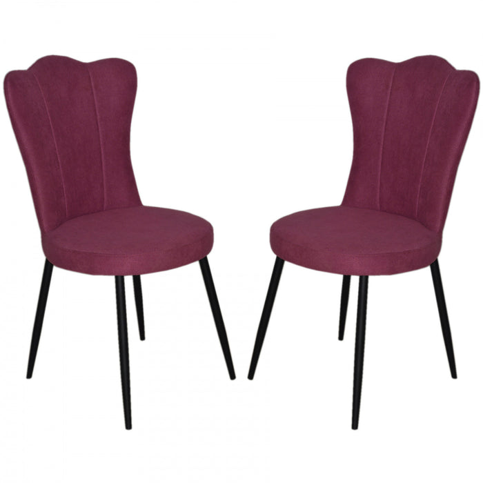 Genevra Pink Velvet Accent Dining Chair (Set of 2)