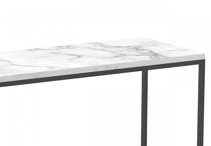 31” Modern Console Table - Marble With Black Metal
