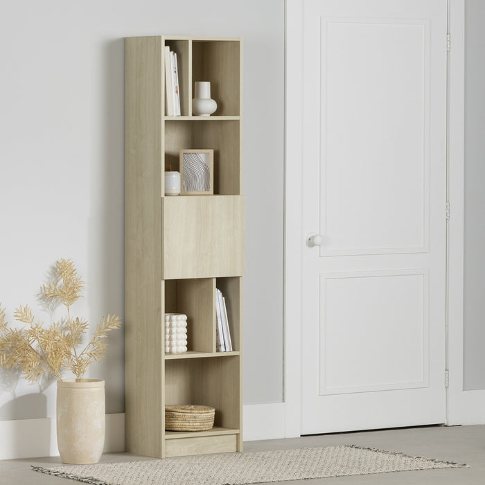 Liora 5-shelf Narrow Bookcase - Bleached Oak 