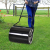 Outsunny 20" Push/Tow Behind Lawn Roller, Heavy Duty Sod Drum Roller Filled with 16 Gal Water/Sand, Grass Flattener for Yard, Patio, Park, Black