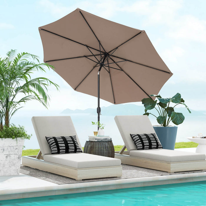 Costway 10ft Patio Umbrella Outdoor W/ 59 LBS Heavy-Duty Round Umbrella Stand