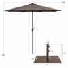 Costway 10ft Solar Lights Patio Umbrella Outdoor W/ 50 LBS Movable Umbrella Stand