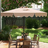 Costway 9 FT Patio Umbrella 2-Tier Market Table Umbrella with Sun-Protective Canopy Brown