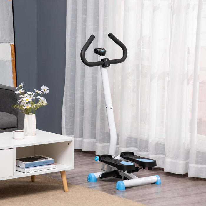 Soozier Twist Stepper Height Adjustable Step Machine W/ Lcd Monitor, White