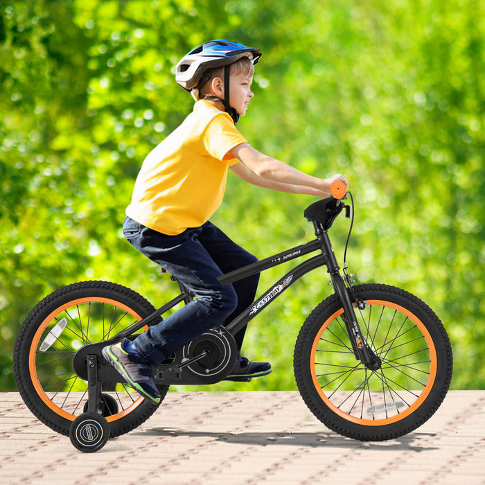 Costway 18-inch Kid's Bike For 4-8 Years Old With Adjustable Saddle & Anti-slip Handlebar Black