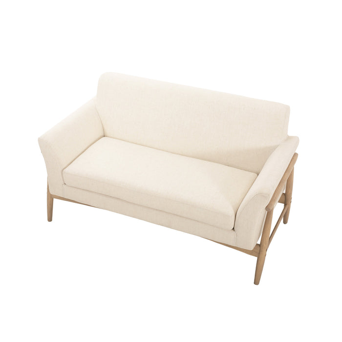 Harper Compact Seating Fabric Modern Loveseat,Beige