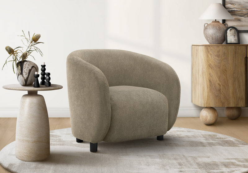 Monarch Specialties - Accent Chair, 29\"H, Upholstered, Living Room, Bedroom, Light Brown Fabric, Black Legs