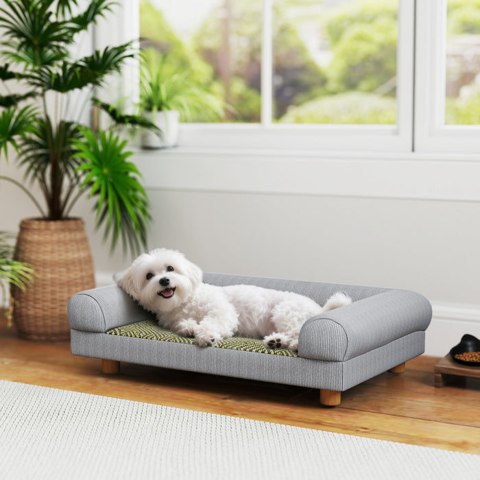 PawHut Pet Sofa, Dog Couch Bed for Small Dogs, Elevated Pet Sofa with Solid Feet for Indoor Puppy and Kitten, Grey