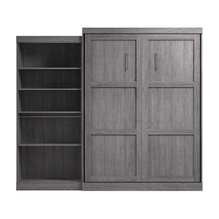 Bestar Pur Queen Murphy Bed with Closet Organizer (101 W) - Bark Grey