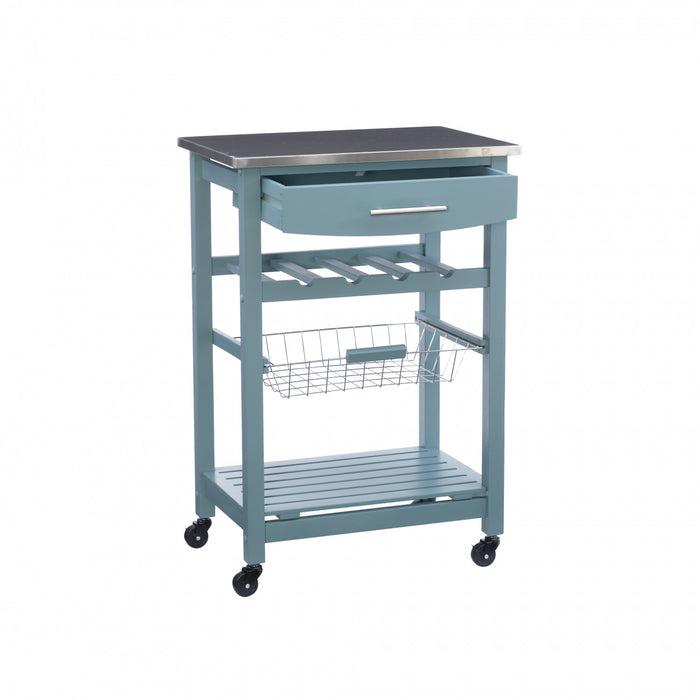 Clarke Kitchen Bar Cart - Blue