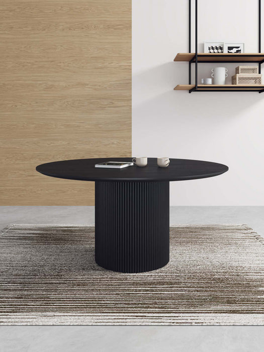 Hathaway Modern Industry Chic 59\" Round Dining Table in Black