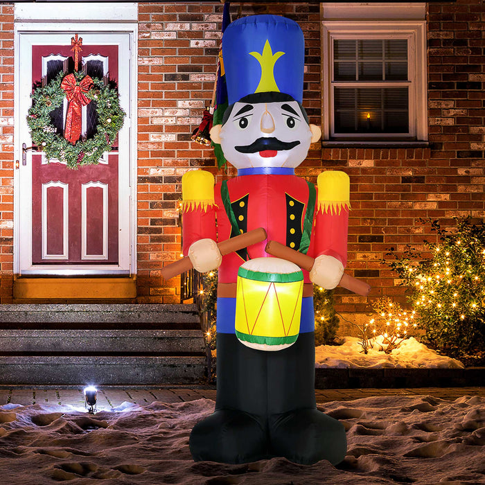 Homcom 8ft Walnut Soldier Inflatable Christmas Decoration