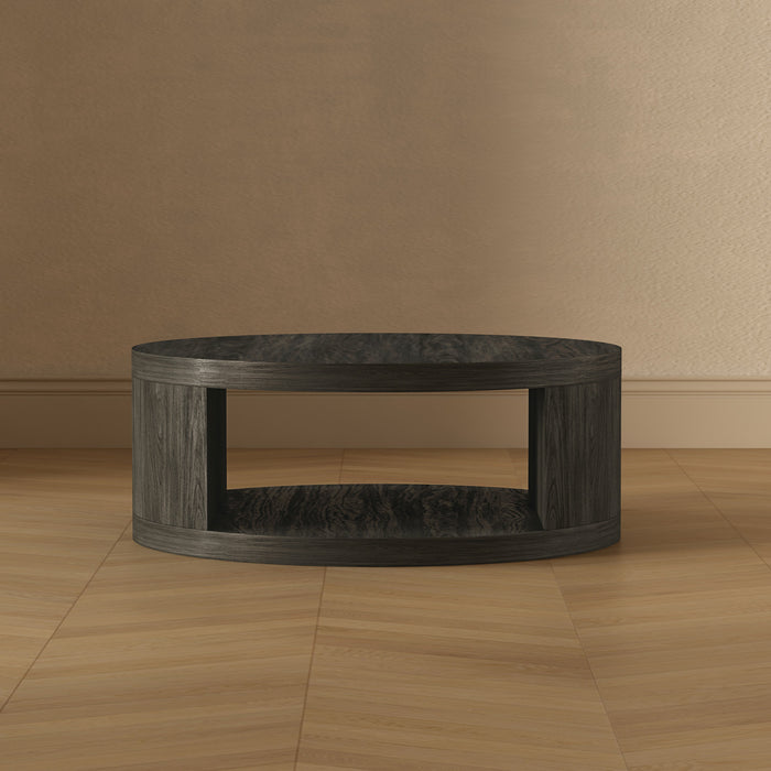 Alure Contemporary 36\" Round Coffee Table in Charcoal