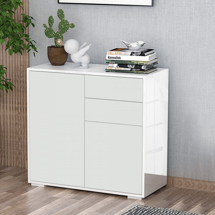 HOMCOM High Gloss Buffet Sideboard with Drawers Kitchen Storage Cabinet
