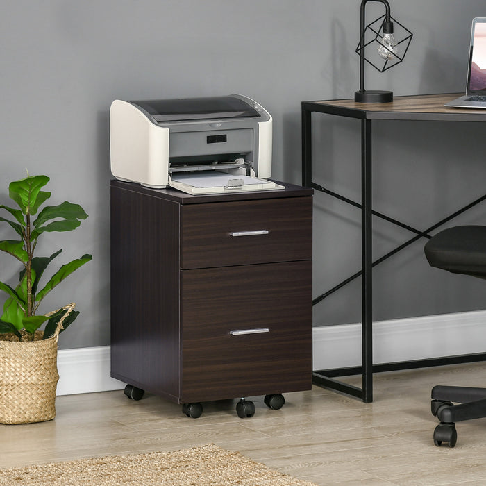 Vinsetto Filing Cabinet For Letter Or A4 Files W/ 2 Drawers Casters