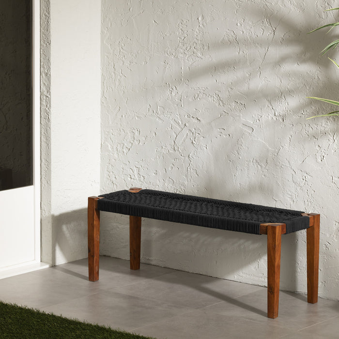 Agave Rope Bench - Black/Natural