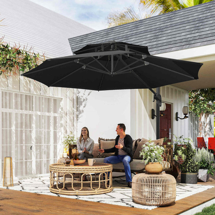 Outsunny 11' Patio Cantilever Umbrella Grey