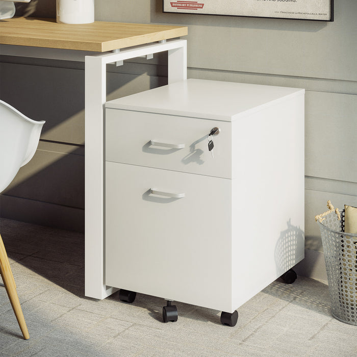Vinsetto Locking Rolling File Cabinet With 2 Drawers
