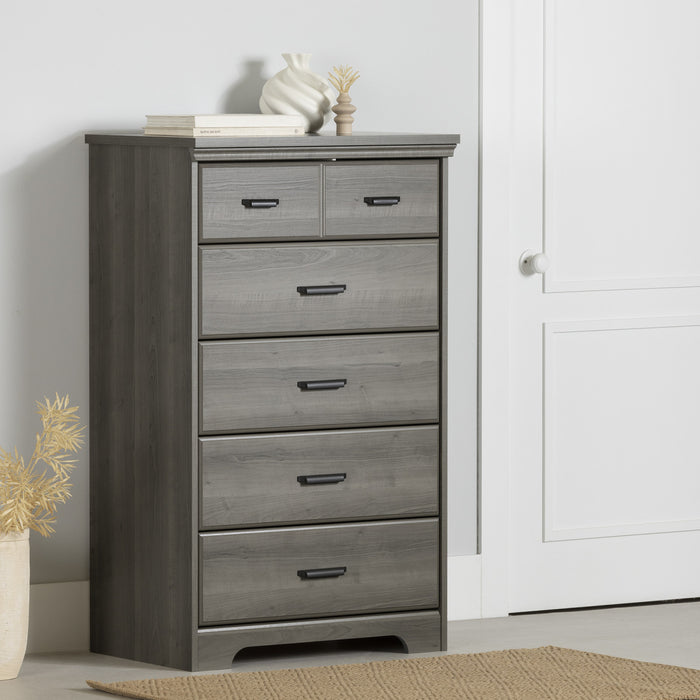 Versa 5-drawer Chest - Gray Maple