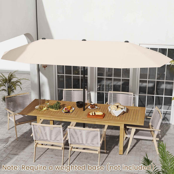 Costway 13 FT Large Patio Umbrella Outdoor Double-Sided Table Market Umbrella for Garden Beige