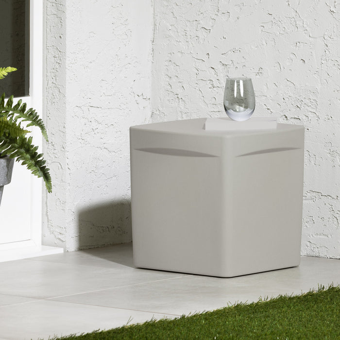 Dalya Square Outdoor Side Table - Greige