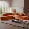 Vista 122 Inch Extra Large Sectional Sofa with Curved Design and High-Resilience Foam, Orange | Vista Canape Sectionnel Extra-Large 122 po a Design Courbe et Mousse Haute Resilience, Orange