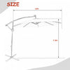 Costway 10FT Patio Offset Umbrella Solar LED 360degrees Rotation Orange