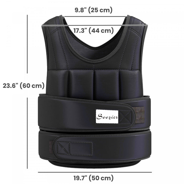 Soozier 22lbs Weighted Vest, Adjustable Running Weight Vest, Black