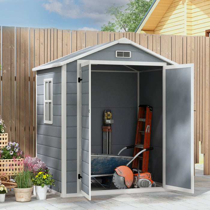 Outsunny 6' X 4.5' Lockable Outdoor Storage Shed With Double Doors Vent