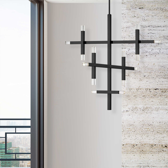Dainolite Francesca Chandelier 42w Matte Black Acrylic Diffuser Lamp