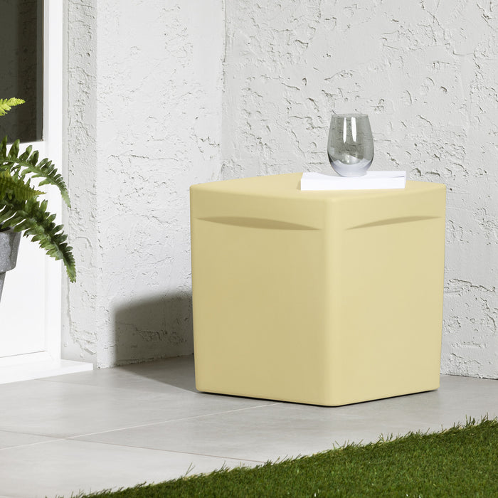 Dalya Square Outdoor Side Table - Light Yellow