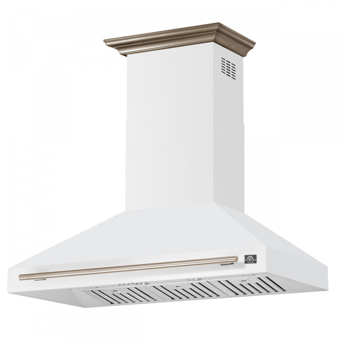 Forno Aria 48 Inch Wall-Mounted White Range Hood-FRHWM5095-48WHT