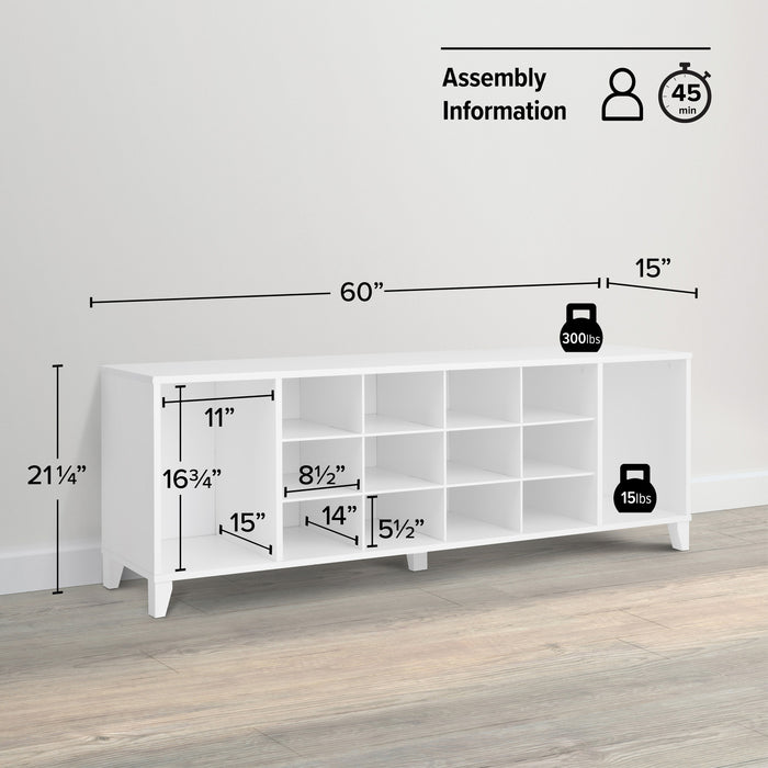 Prepac 60\" Shoe Bench - White