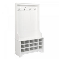 Hall Tree with Shoe Storage - White