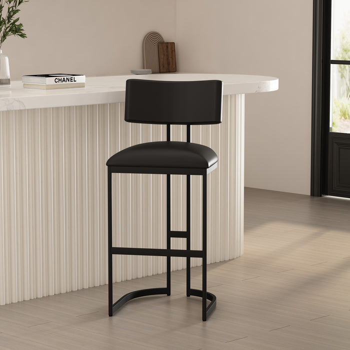 Juno Contemporary Modern Metal Barstool in Black