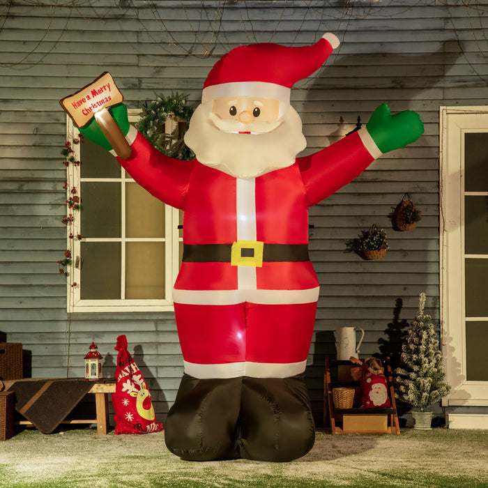 Outsunny 8' Inflatable Christmas Santa Claus Holds Sign Of Blessings