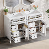Aura 48 Inch Double Sink Vanity Combo with Drawers and Cabinet, White | Aura Ensemble Meuble-Lavabo Double 48 po avec Tiroirs et Armoire, Blanc