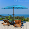 Costway 15FT Patio Double-Sided Umbrella Crank Outdoor Garden Market Sun Shade Blue