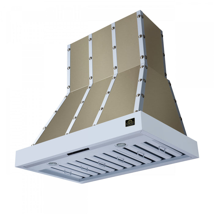 Forno Ambassador 36\" Range Hood, White, 427 CFM, 3 speeds, Remote Control - FRHWM5099-36CPWHT