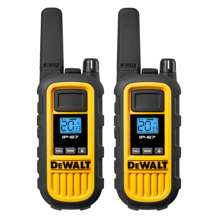 6 Dewalt DXFRS800 Work Site Walkie Talkies - 2 Watt, Heavy Duty, Long Range Indoor-Outdoor Two Way Radios + 22 Channel
