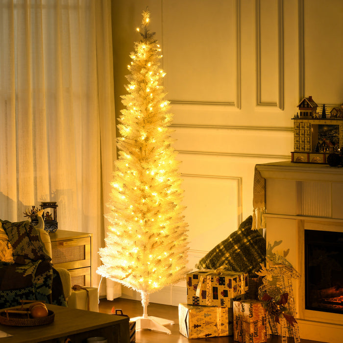 Homcom 6' Prelit Artificial Christmas Tree With Warm White Led Lights