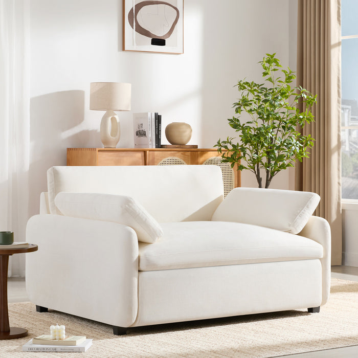 Olivia Oversized Accent Chair with Pillows,White