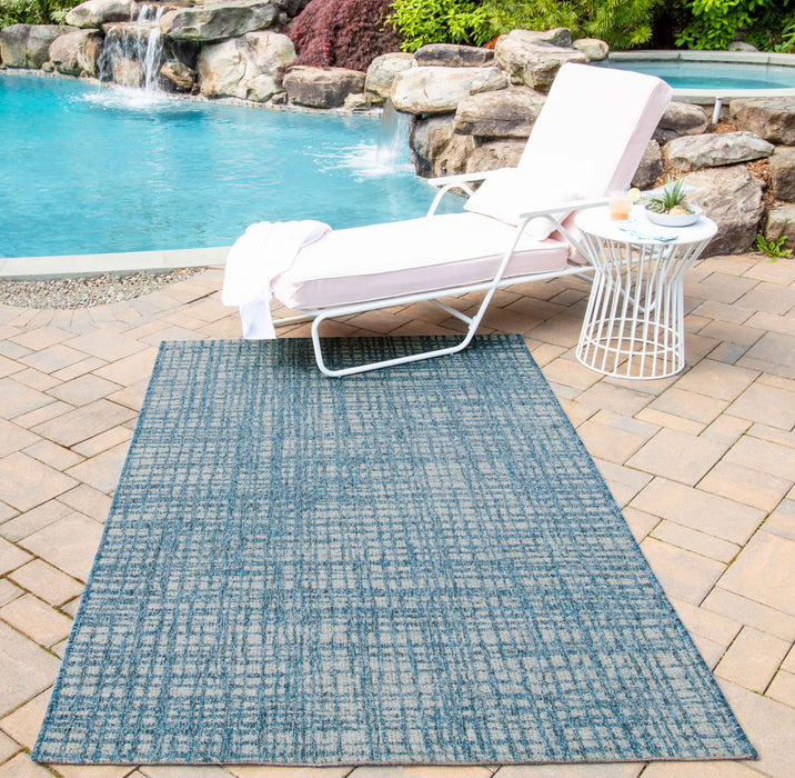 Nayah Contemporary 6'7\" x 9'6\" Area Rug in Blue Indoor Area Rug