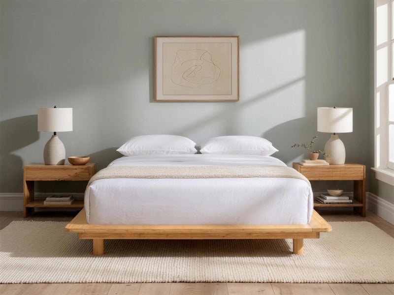 Nagomi Bamboo Floating Platform Bed - Queen Size